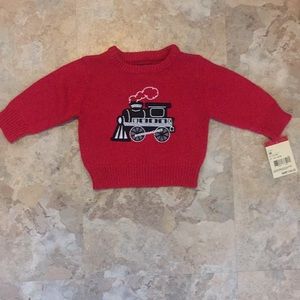 NWT OshKosh red train sweater 6m